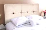 Cabeceira para Cama Box Casal Estofada Nina 1.40m Suede Areia - Estilo capitonê
