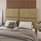 Cabeceira Queen Estofada 160cm Laka Siena Móveis Creme