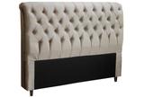 Cabeceira Queen Estofada Imperatriz 160cm Veludo Bege Simbal