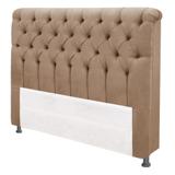 Cabeceira Queen Estofada Imperatriz Suede Bege - Simbal