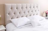 Cabeceira Queen para Cama Box Estofada Paris 1.60m Suede Areia - Estilo
