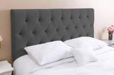 Cabeceira Queen para Cama Box Estofada Paris 1.60m Suede Cinza Chumbo - Estilo
