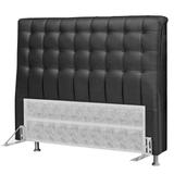 Cabeceira solteiro 0.90 cm dama pvc preto - simbal