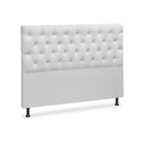 Cabeceira Solteiro Estofada 90cm Cristal J.S Móveis Nogal/Branco