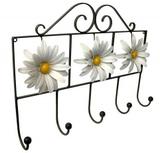 Cabide com Flor Artesanal Rústico Decorativo de Ferro para Quarto de Parede - Libertas rosas artesanato