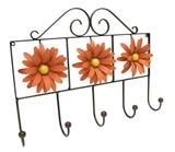 Cabide com Flor Artesanal Rústico Decorativo de Ferro para Quarto de Parede - Libertas rosas artesanato