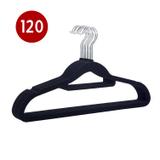 Cabide de Veludo Adulto Preto - Kit 120 Unidades - Bazar bom