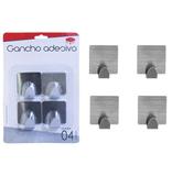 Cabide Gancho Multiuso De Metal Cromado Quadrado Kit Com 4 P - Top rio