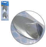 Cabide Gancho Oval De Inox Metal Autoadesivo Kit Com 2 Pecas Na Cartela - Fu xing