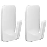 Cabide Plástico Grande com Adesivo Removível 2 Unidades Suporta até 2kg Branco Astra CBDA/RG*BR
