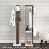 Cabideiro 43cm com Prateleiras detalhes Madeirado AZ1019 Tecno Móbili