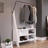Cabideiro Arara Artesano Lift 4 Nichos Branco
