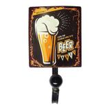 Cabideiro de ferro com 1 gancho beer party 11,8cm x 20,7cm - Btc decor
