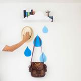 Cabideiro Gotas de Chuva com Prateleira Nuvem - Wish presentes