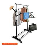 Cabideiro Itaparica Extensível Cromado e Preto - Mobly