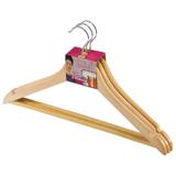 Cabides de madeira marfim gancho cromado Primafer Kit com 12 unidades
