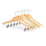 Cabides Madeira Marfim com presilhas Cromado Closet 50 und - Industria nacional