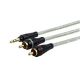 Cabo Adaptador Auxiliar P2xRCA Banhado a Ouro 1,2 Metros General Electric - 038247