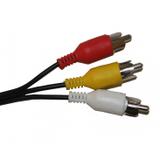 Cabo de Áudio e Vídeo 3RCA + 3RCA Níquel 1.80 Mts Emborrachado - Allsemi