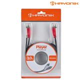 Cabo de Áudio Linha Player RCA 2x2 3 metros 51217 Hayonik