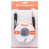 Cabo De Áudio Player Hayonik 2 Metros 1 P10 X 2 Rca Preto