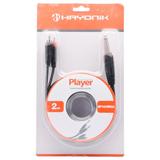 Cabo De Áudio Player Hayonik 2 Metros 1 P10 X 2 Rca Preto