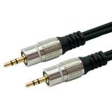 Cabo P2 Estéreo x P2 Estéreo 1,80 Metros Dourado Metal Tekflex