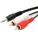 Cabo P2 Macho + 2 RCA 1,8m Preto Worldcomp