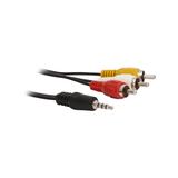 Cabo P2m 3Rca Revestimento Pvc Preto Prc201-12Bk Fortrek