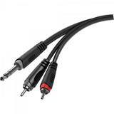 Cabo para áudio 1p10 estéreo x 2rca 2m player preto hayonik