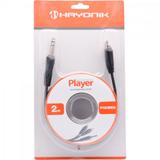 Cabo para Áudio 1P10 Estéreo X 2RCA 2m PLAYER Preto HAYONIK