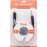 Cabo para Áudio 2P10 X 2RCA 2m PLAYER Preto HAYONIK