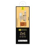 Cabo USB Iphone Lightning Ipad Ipod MFI e Micro USB 2 em 1 Baseus 1 metro Nylon Alta Velocidade