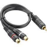 Cabo Y RCA - 1 RCA Macho para 2 RCA Femea - 20 cm - Multilaser AU504
