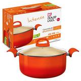 Caçarola 26cm Intense Laranja Cerâmica E Tampa De Vidro Euro