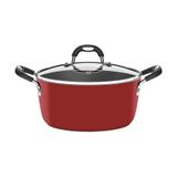 Caçarola Alumínio com Tampa de Vidro 24 cm Mônaco Vermelho - Tramontina