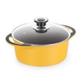 Caçarola Antiaderente Amarelo com Tampa de Vidro 2,9 Litros - Carola