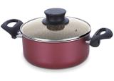 Caçarola Antiaderente com Alças e Tampa de Vidro Paris Tramontina - Vermelho / 16 Cm / 1.5 Lt