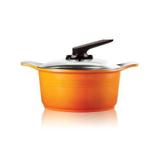 Caçarola Antiaderente de Alumino Revestido em Ceramica Laranja 4,4L 24CM Roichen RNC-24C/OS