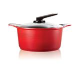 Cacarola com Tampa de Vidro Aluminio 28 cm Vermelho - Get space