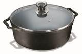 Caçarola De Ferro Fundido Alça De Ferro Tampa De Vidro 6,5 L - Panela mineira