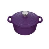 Caçarola De Ferro Fundido Esmaltado Redonda 21 cm - Stex Cookware - 3,0 litros - Roxa
