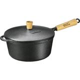 Caçarola Ferro Fundido Com Tampa De Ferro e Cabo De Madeira 2,2 litros - Panela Mineira - Panela mineira / fumil