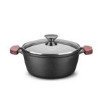 Caçarola Ferro Fundido Tampa Vidro 22cm Frete Gratis - Mta - ind. com. de artef. de inox ltda.