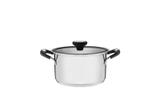 Caçarola Funda em Aço Inox Fundo Triplo Com Tampa de Vidro Tramontina Solar Silicone 24 cm 6,1 Litros 62124/243