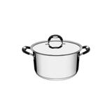 Caçarola funda em aço inox fundo triplo com tampa e alças em silicone 20 cm 3,6 litros - Tramontina