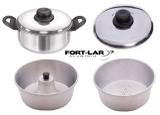 Caçarola Panela Vapor Pudim Legumes Multiuso 6 em 1 Fort Lar 4085 - Fortlar
