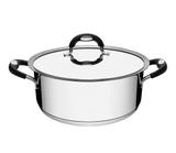 Caçarola Rasa em Aço Inox com Fundo Triplo e Alça de Silicone Duo Silicone Tramontina - 24 Cm / 4.7 Lt