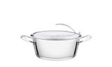 Caçarola Rasa em Aço Inox Fundo Triplo Com Tampa de Vidro Tramontina Ventura 24 cm 4,2 Litros 62363/244