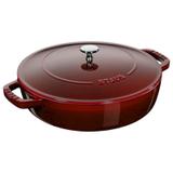 Caçarola redonda baixa chistera staub vermelho granada